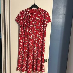 London Times Red Flutter Sleeve Sundress